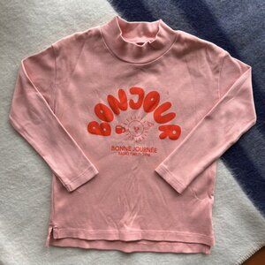 Tinycottons Bonjour mockneck tee in 4Y